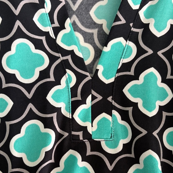 Banana Republic Teal and Black Patterned Dress - Picture 4 of 5